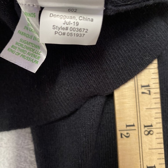 Lilly Pulitzer Odetta Sweater Large Black Rhinestone Merino Wool Cashmere Knit - Picture 9 of 9